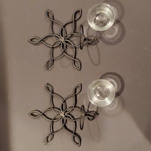 SET OF 2 Tea Light Iron Wall Sconces